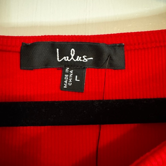 Lulu's Vibrant Red Long Sleeve Drop Waist Dress - Picture 4 of 4